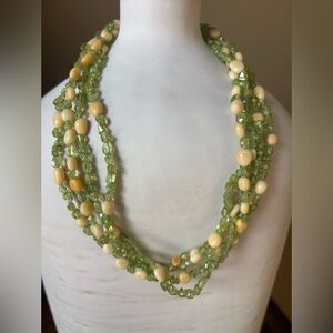 Jay King Mine Finds Peridot Jade 3 Strand Beaded Necklace